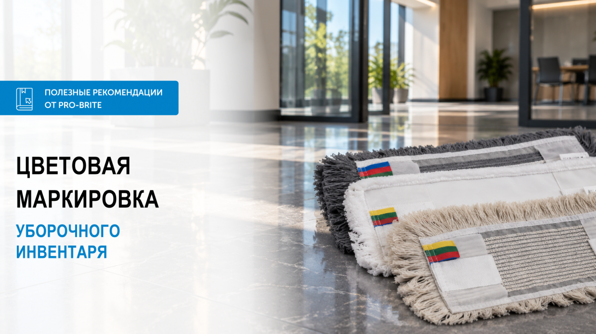 Цветовая кодировка уборочного инвентаря: зачем разделять мопы и салфетки по зонам